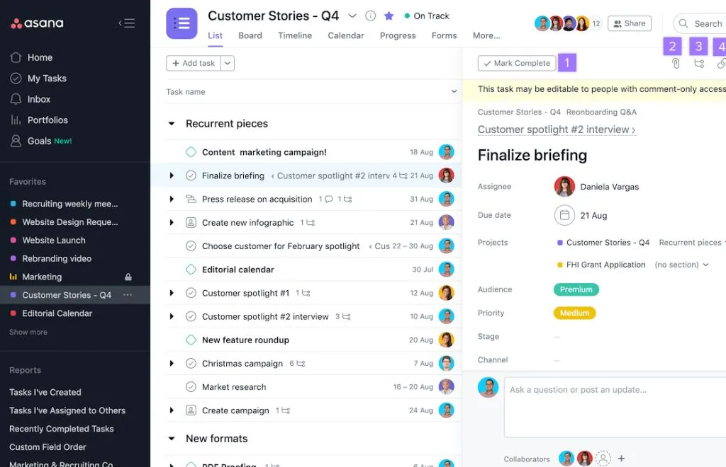 Asana – Working From Home Apps