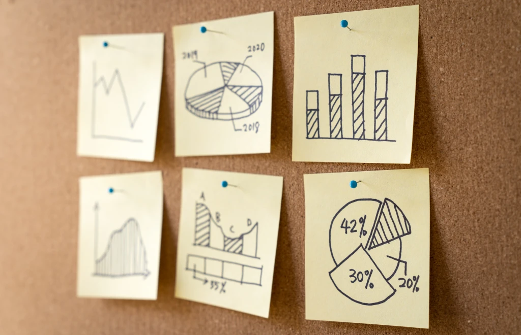business graphs on a board
