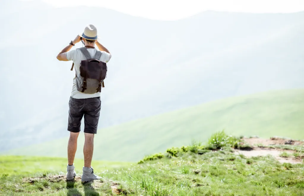 man spending time outdoor - mountain