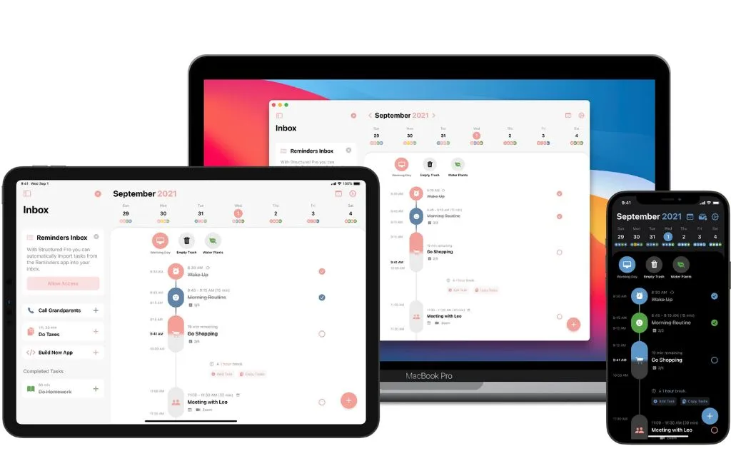 free planner structured